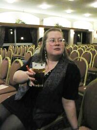 Claire Brialey with pint 3